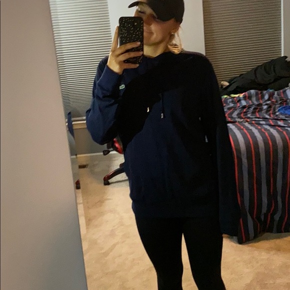 Navy Lacoste Regular Fit Sweater w/ Hood - Picture 1 of 3